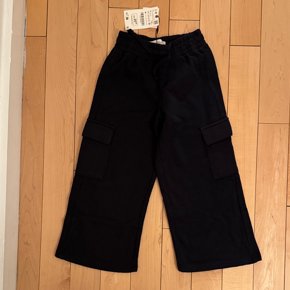 Zara Kids Black Cargo Joggers